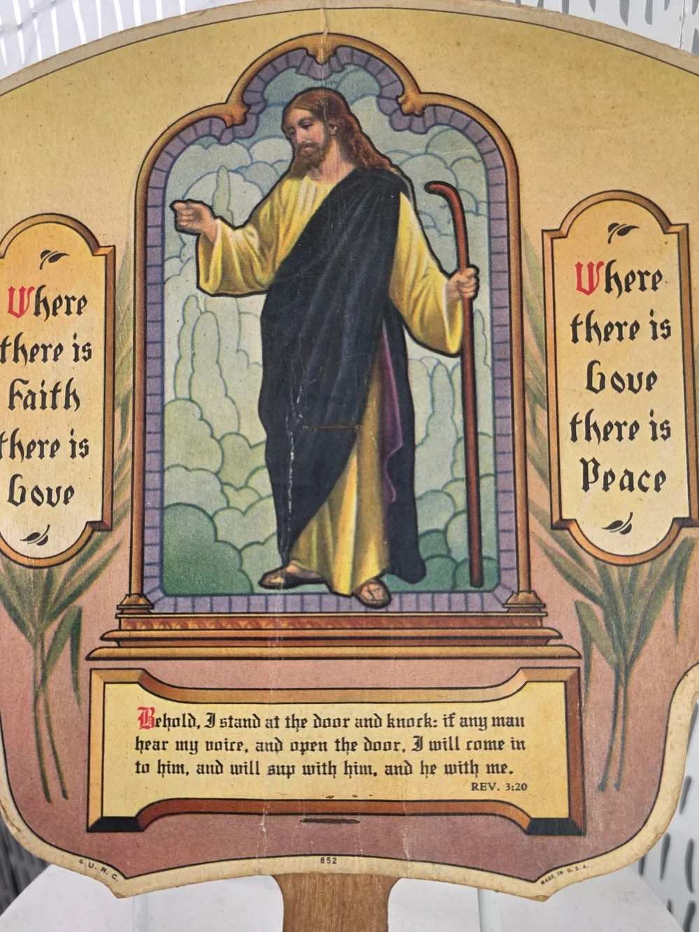 Vintage Jesus Church Fan Vore & Knoll Funeral Van Wert OH